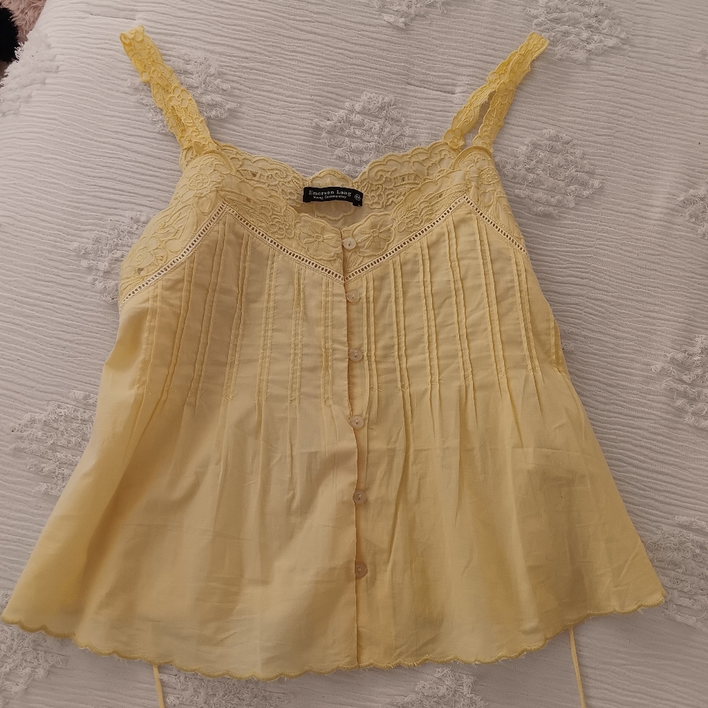 Light Yellow Lace Tank Top
